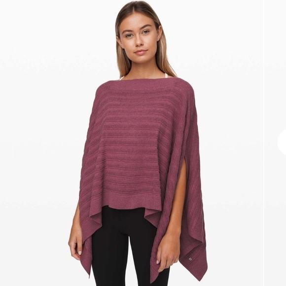 Lululemon Forward Flow Poncho in Heathered Plumful One Size - Picture 1 of 10